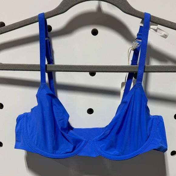 Aerie Womens Smoothez Mesh Unlined Balconette Bra Blue Size 34B Sheer Underwire - Picture 1 of 4